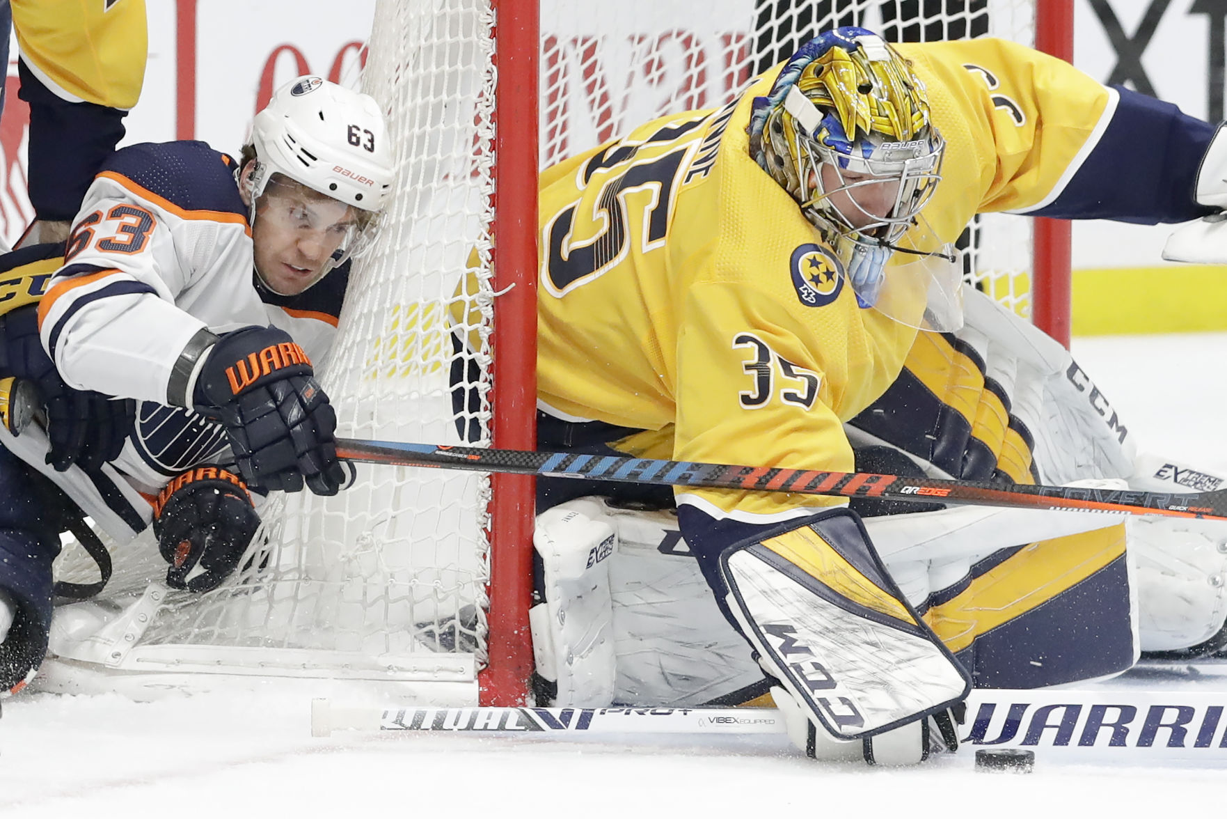 APTOPIX Oilers Predators Hockey